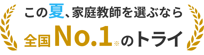 この夏、家庭教師を選ぶなら全国No.1※のトライ