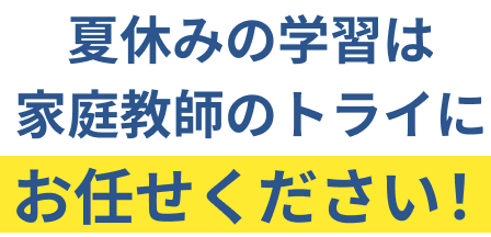 夏休みの学習は家庭教師のトライにお任せください！