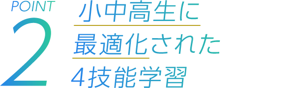 POINT2 小中高生に最適化された4技能学習