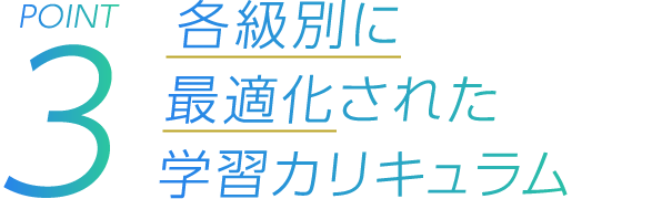 POINT3 各級別に最適化された学習カリキュラム