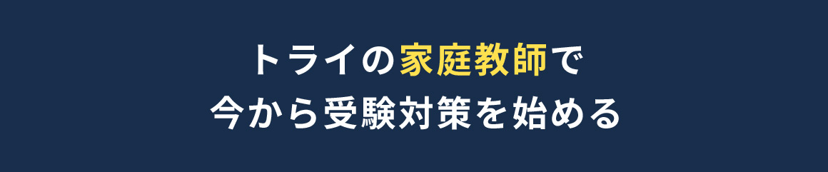 トライの家庭教師で今から受験対策を始める