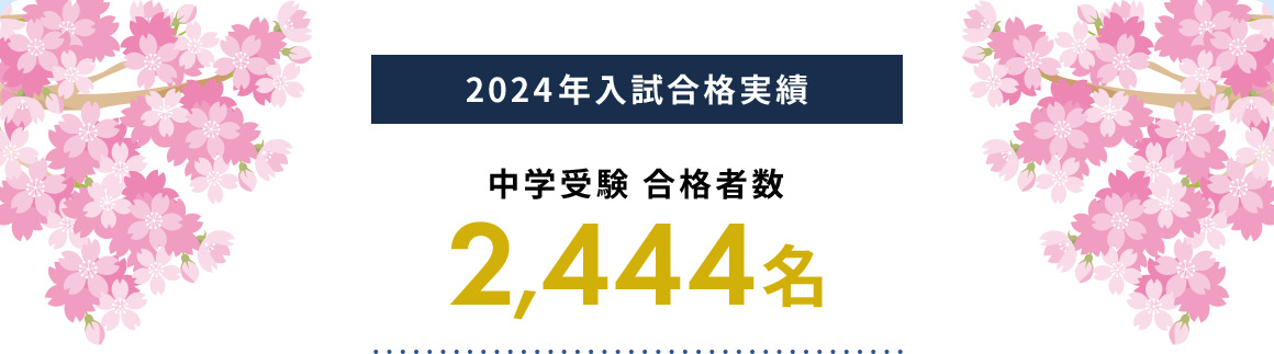 2024年入試合格実績 中学受験 合格者数 2,444名