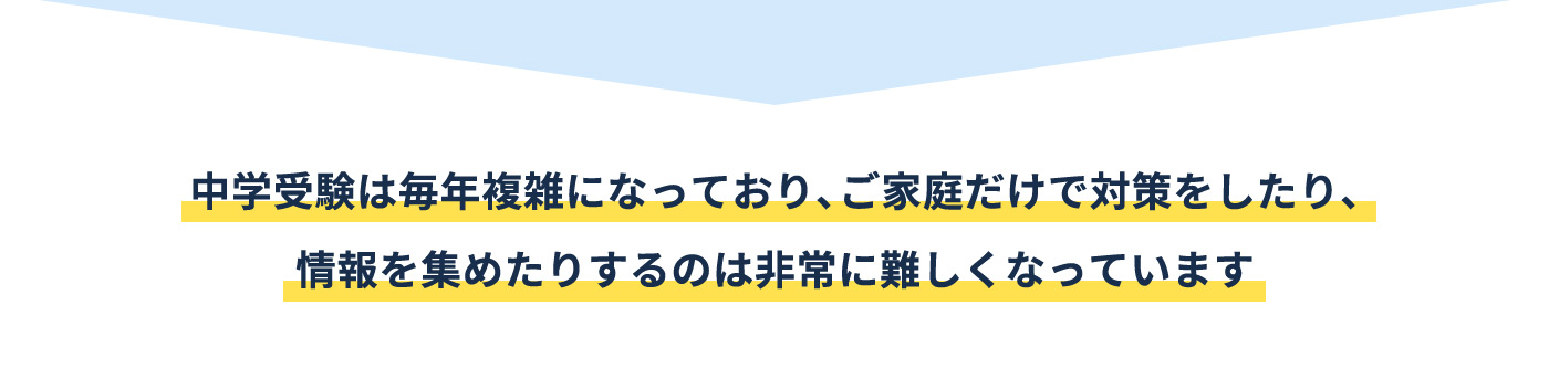 中学受験は毎年複雑になっており、ご家庭だけで対策をしたり、情報を集めたりするのは非常に難しくなっています
