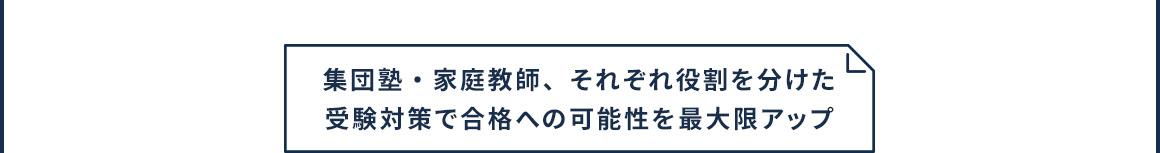 集団塾・家庭教師、それぞれ役割を分けた受験対策で合格への可能性を最大限アップ