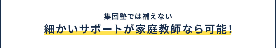 集団塾では補えない細かいサポートが家庭教師なら可能！