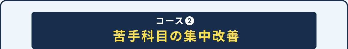 コース2 苦手科目の集中改善