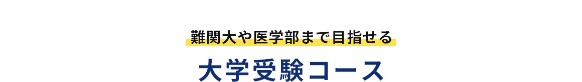 難関大や医学部まで目指せる 大学受験コース