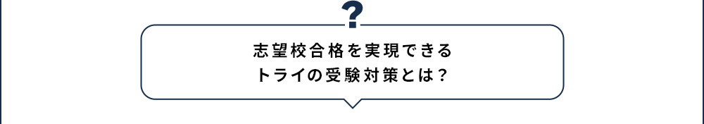 志望校合格を実現できるトライの受験対策とは？