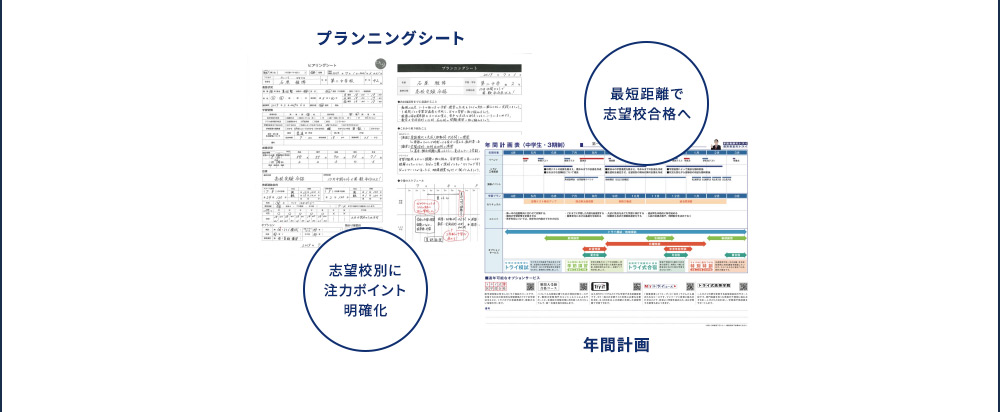 プランニングシート 志望校別に注力ポイント明確化 年間計画 最短距離で志望校合格へ
