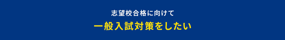 志望校合格に向けて一般入試対策をしたい