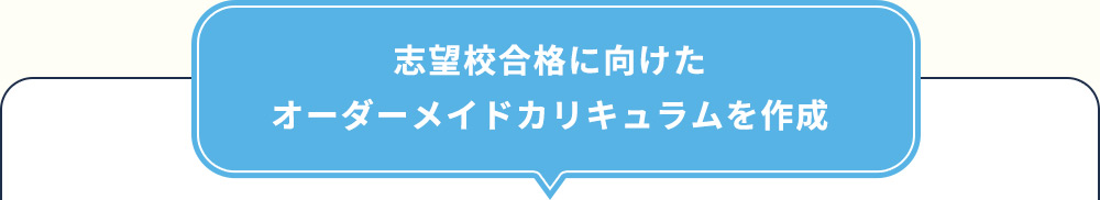 志望校合格に向けたオーダーメイドカリキュラムを作成