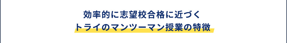 効率的にに志望校合格に近づくトライのマンツーマン授業の特徴