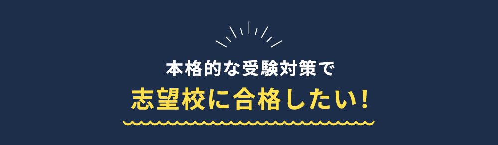 本格的な受験対策で志望校に合格したい！