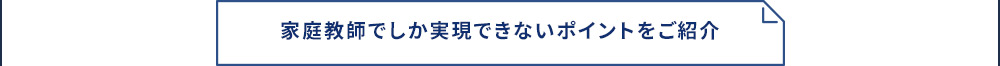 家庭教師でしか実現できないポイントをご紹介