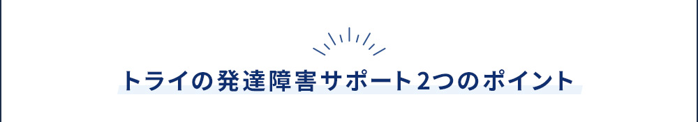 トライの発達障害サポート 2つのポイント
