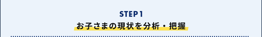 STEP1 お子さまの現状を分析・把握