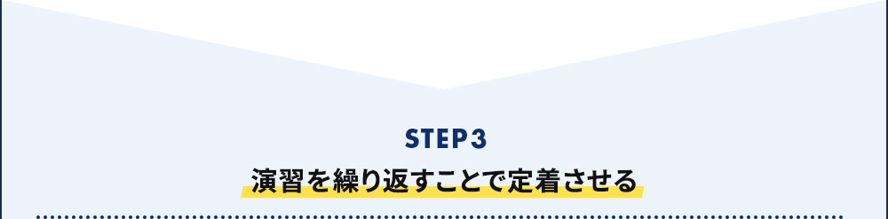 STEP3 演習を繰り返すことで定着させる