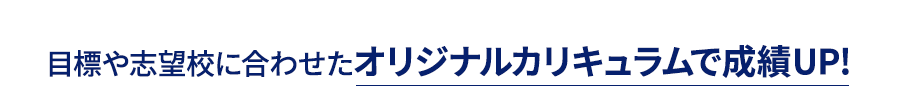 目標や志望校に合わせたオリジナルカリキュラムで成績UP!