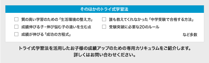 そのほかのトライ式学習法