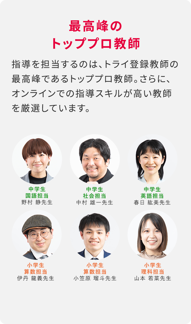 最高峰のトッププロ教師