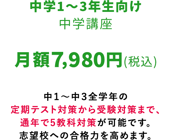 中学１～３年生向け 中学講座
