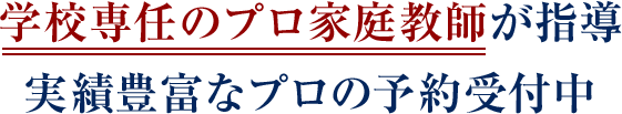 学校専任のプロ家庭教師が指導 実績豊富なプロの予約受付中